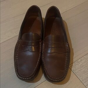 Elegant Brown Leather Slip-On Loafers